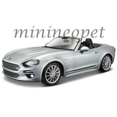 Bburago Fiat 124 Spider Coupe 1/24 Diecast Model Car Silver  18-21083 • $17.90