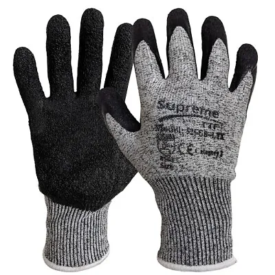 Cut Resistant Level 5 Work Safety Gloves Builders Grip Protection • £7.99