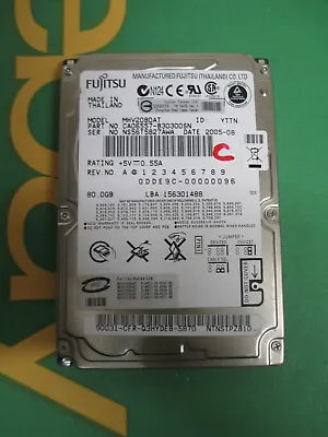 Fujitsu 80GB IDE PATA 2.5  Laptop Hard Disk Drive HDD MHV2080AT (I98-C) • £26.65