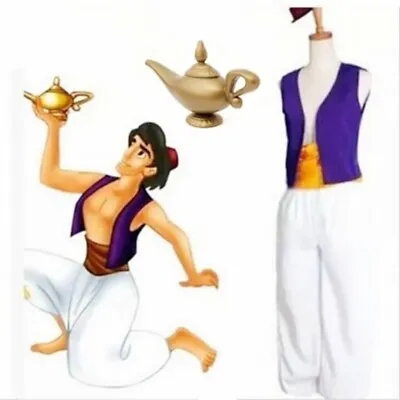 Adult Men Aladdin Arabian Prince Cosplay Costume Party Fancy Dress Costume • £17.45