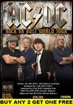 AC DC 2015  Laminated Australian Tour Poster • $15.95