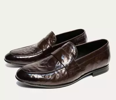 Mens Genuine Leather Shoes Business Dress Formal Casual Slip On Loafers Sz • $128.69