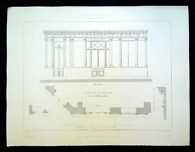 Antique Engraving - Boutique Devanture Place De L'Odeon In Paris • £24.27