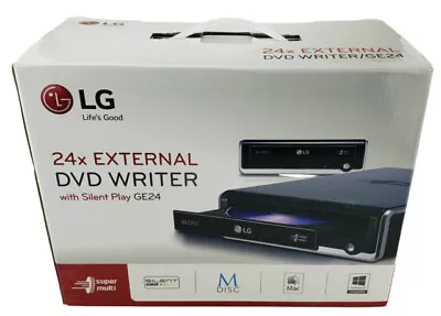 $49 • Buy LG GE24 External USB 2.0 Super Multi DVD CD-RW Writer Rewriter 24x Open Box