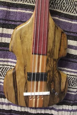 Bass Fretless 4 String Black Limba Macca Wishbass Med Scale 30  Soapbar • $300