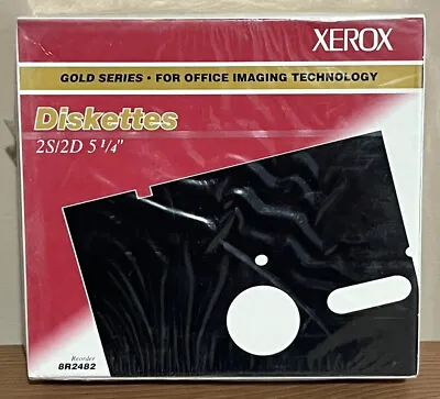 Xerox 8R2482 2S/2D 5 1/4” Diskettes Gold Series500 KB 48 TPI 2 Sides NOS Vintage • $12.99