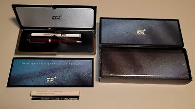 Vtg Montblanc Meisterstuck Burgundy Red Classique 163R Rollerball Pen Box Refil • $199.99