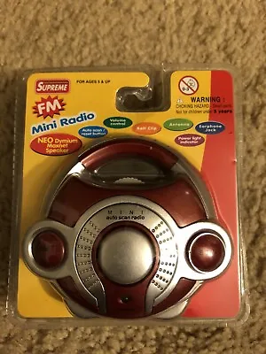 New Sealed Supreme Toys FM Mini Red Auto Scan Radio • $3.97