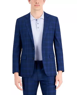 Hugo Boss Men's Regular-Fit Blue Check Suit Jacket 38S • $199.99