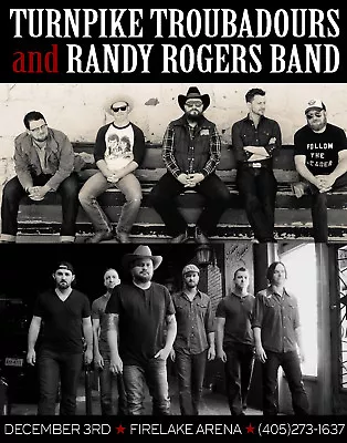 $19.19 • Buy Turnpike Troubadours / Randy Rogers Band 2016 Oklahoma City Concert Tour Poster
