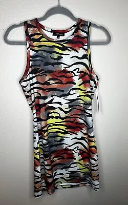 Ed Hardy Dress Body Sleeveless Tiger Stripe Print Summer Long Shirt Dress Sz M • $23.99