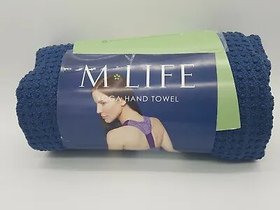 M LIFE Navy Extra Gripped Yoga Hand Towel 66cm X 64cm • £9.99