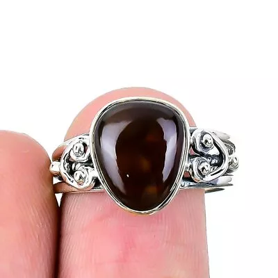 Mexican Fire Agate Ring Gemstone 925 Solid Sterling Silver Jewelry Size 8.5 • $12.99