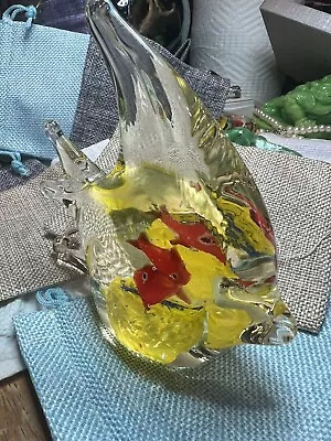 Vintage Murano Style Art Glass Angel Fish Paperweight • $3.99