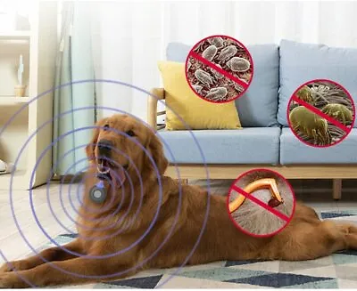 Ultrasonic Pest Repellent Wear On Dog Cat Neck Pest Control Flea Tick Treatment • $9.99