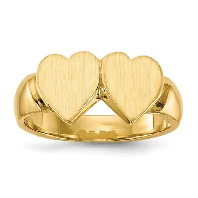 14k Yellow Gold Mens Heart Signet Ring Size 6 (3.13 G) • $480