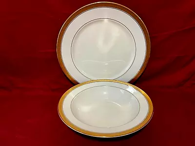 Mikasa Palatial Gold Set Round Vegetable Serving Bowl & Round Platter Chop Plate • $84.95
