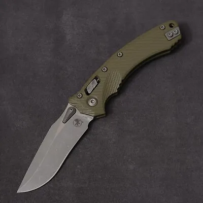 Microtech Manual Amphibian RAM-LOK Apocalyptic - OD Green Fluted G10 / M390MK • $329.99