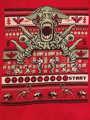 $26 • Buy USED Contra Red Ugly Christmas Sweater Nintendo NES Sweatshirt Xmas Rare Medium
