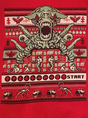 $26 • Buy USED Contra Red Ugly Christmas Sweater Nintendo NES Sweatshirt Xmas Rare Medium