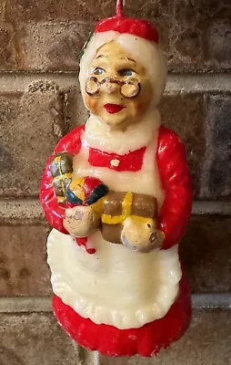 Vintage Mrs. Claus Christmas Wax Candle Figure With Glasses • $14.86