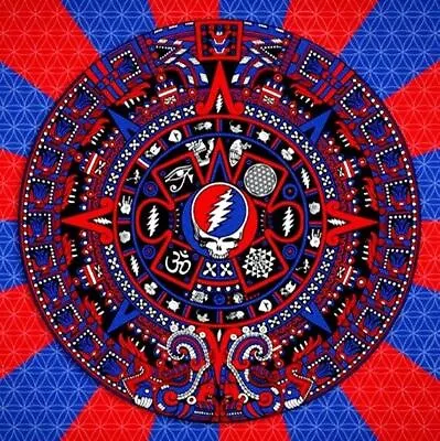 4  Grateful Dead Mayan Calendar Vinyl Sticker. Steal Your Face Guitar Decal. • $2.95