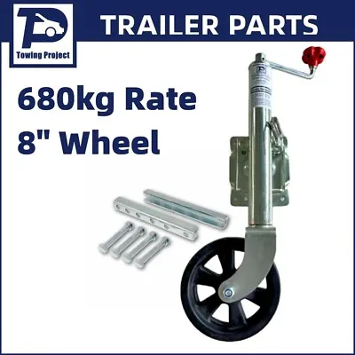 8'' Inch Trailer Jockey Wheel Caravan 680kg Ubolt Style Zinc Solid Rubber Swing • $79.96