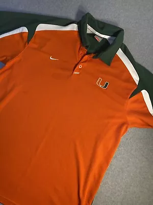 Miami Hurricanes Nike Polo Shirt Mens XL Orange The U College Casual Extra Large • $19.99