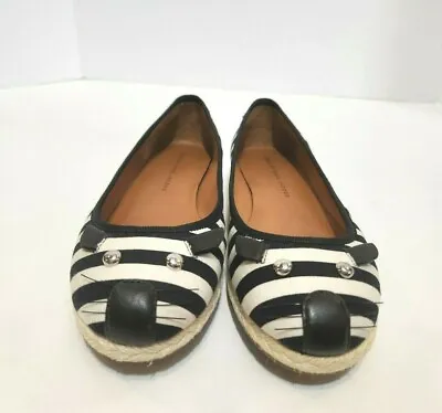 Marc Jacobs Mouse Striped Black And White Slip On Ballets Flats EU 37.5/ US 7M • $39.99