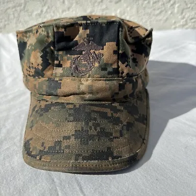 USMC Cover Garrison Marpat Digital Woodland US Marine Corps Hat Cap Medium • $12