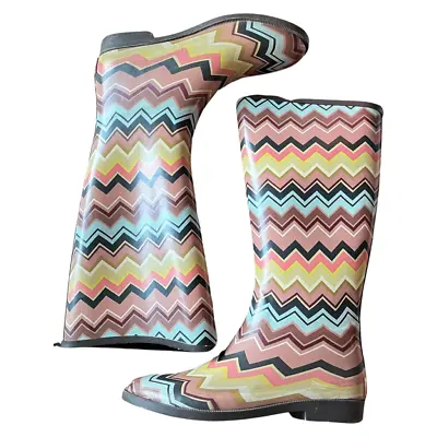 Missoni For Target Womens Chevron Stripes Venetian Rain Boots Multi-Color Size 7 • $15