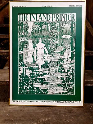 Poster-the Inland Printer Vol Xiii No 4 July 1894-art Nouveau Style/framed-nr Fn • $70