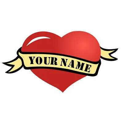 Custom Personalized Name Heart Temporary Tattoo Waterproof Forever Love • £9.99