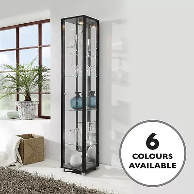 £149 • Buy HOME Single Glass Display White Black Silver Beech Oak Effect Wenge Mirror Back