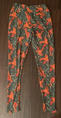 LuLaRoe Christmas Leggings OS One Size Holiday Cardinal Snowflake Green Red • $11.18