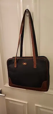 Bally Brown/black Vintage Womens Leather Shoulder Bag/small Brief Case/tote • $250