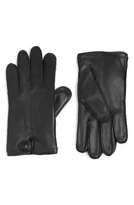 $95 - UGG 3 Point Snap Leather Touch Screen Gloves In Black Men's XL • $32.99