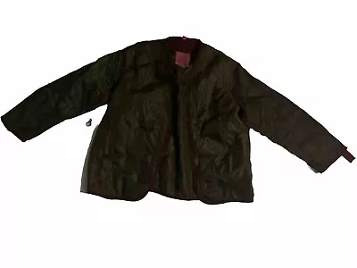 Vintage 80’s Miltary Jacket Liner OD Green With Red Piping Size Medium Sz M Med • $27.99