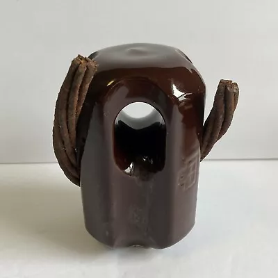 Vintage Brown Ceramic Electric Pole Insulator PP 504 • $14.99