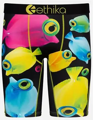 Ethika The Staple Schooly Big Eye Fish BRIGHT Neon Long Boxer Briefs Men's NIP • $24.99