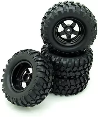 Rubber 4X1:10 RC Off Road Car Wheel Tires 5 Spokes Wheel Rim 12Mm Hex RC Parts • $27.72