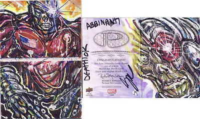 2014 Marvel Premier Dual Panel Sketch Card Abbinanti Deathlok • $199.99