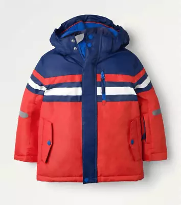 Mini Boden Boys 8-9Y All Weather Waterproof Zip Up Jacket Fleece Lined Red/blue • $32.99