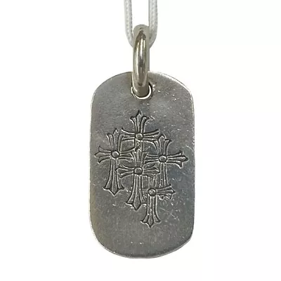 Chrome Hearts Accessories Dog Tag Cemetery Cross Silver Pendant Necklace Top • $716.58