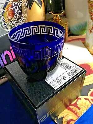 Versace Glass Whisky Water Wine Cobalt Blue Rare Rosenthal  Luxury Gift Sale  • $299