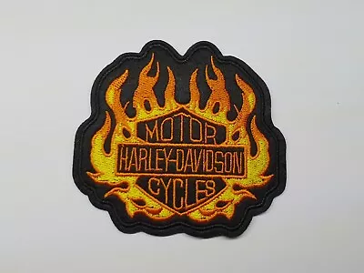 HARLEY DAVIDSON Iron On Or Sew On Biker Patch Motorcycles Flames Badge Shield • $7.99