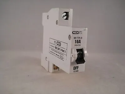 MEM MCB Type B 16 Amp M9 Single Pole 16A Memshield Circuit Breaker 161MB2 161MB • £3.95