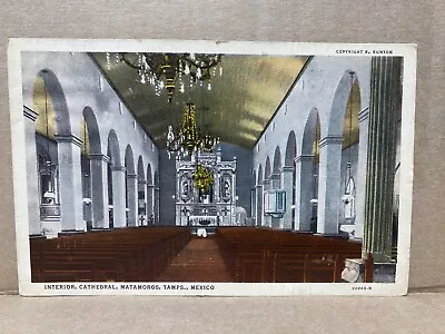 Interior Cathedral Matamoros Tamps Mexico Linen Postcard No 2379 • $4.80