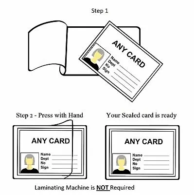 100 Pack SELF ADHESIVE COLD SEAL LAMINATING POUCHES BUSINESS & ID CARD 66x98mm • £19.99