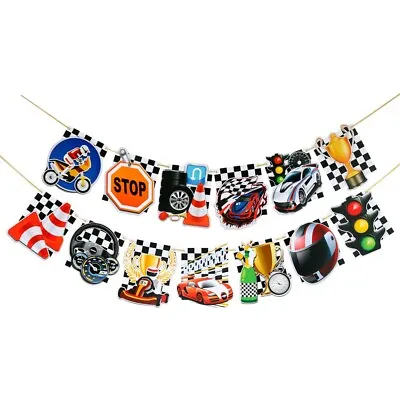 F1 Racing Car Motorcycle Karting Birthday Party Banner Bunting Flag Event Decor • £5.88